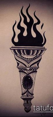 ТАТУИРОВКА ФАКЕЛ №477 — эксклюзивный вариант рисунка, который легко можно использовать для доработки и нанесения как татуировка факел в колючей проволоке