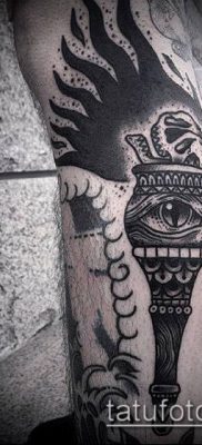 ТАТУИРОВКА ФАКЕЛ №889 — прикольный вариант рисунка, который успешно можно использовать для преобразования и нанесения как татуировка факел свободы