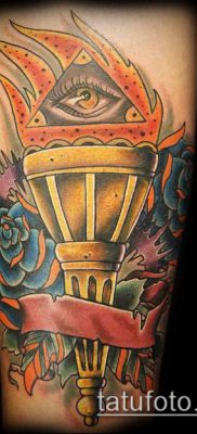 ТАТУИРОВКА ФАКЕЛ №208 — классный вариант рисунка, который удачно можно использовать для переделки и нанесения как татуировка факел на левой руке