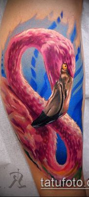 ТАТУИРОВКА ФЛАМИНГО №528 — эксклюзивный вариант рисунка, который легко можно использовать для доработки и нанесения как татуировка фламинго на ноге
