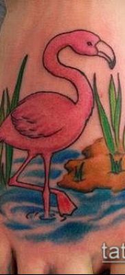 ТАТУИРОВКА ФЛАМИНГО №968 — уникальный вариант рисунка, который хорошо можно использовать для переделки и нанесения как татуировка фламинго на ноге