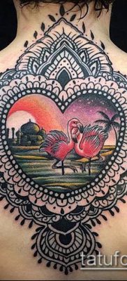 ТАТУИРОВКА ФЛАМИНГО №931 — прикольный вариант рисунка, который успешно можно использовать для переделки и нанесения как татуировка фламинго