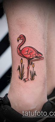 ТАТУИРОВКА ФЛАМИНГО №975 — эксклюзивный вариант рисунка, который успешно можно использовать для переделки и нанесения как татуировка фламинго на ноге