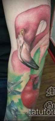 ТАТУИРОВКА ФЛАМИНГО №314 — уникальный вариант рисунка, который удачно можно использовать для доработки и нанесения как татуировка фламинго