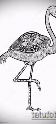 ТАТУИРОВКА ФЛАМИНГО №318 — уникальный вариант рисунка, который успешно можно использовать для доработки и нанесения как татуировка фламинго