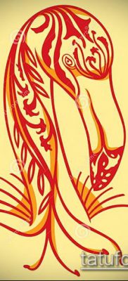 ТАТУИРОВКА ФЛАМИНГО №617 — достойный вариант рисунка, который удачно можно использовать для переделки и нанесения как татуировка фламинго на ноге