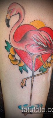 ТАТУИРОВКА ФЛАМИНГО №19 — уникальный вариант рисунка, который удачно можно использовать для преобразования и нанесения как татуировка фламинго на ноге