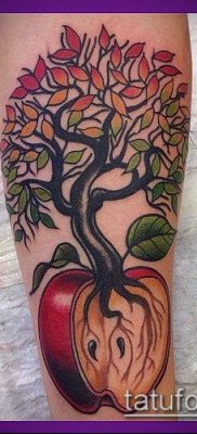 ТАТУИРОВКА ЯБЛОНЯ №725 — эксклюзивный вариант рисунка, который легко можно использовать для переработки и нанесения как татуировка яблоня