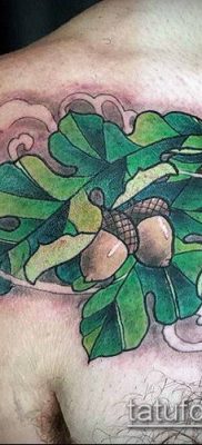 дубовые листья тату №554 — классный вариант рисунка, который легко можно использовать для преобразования и нанесения как дубовые листья тату хной