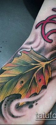 дубовые листья тату №509 — классный вариант рисунка, который легко можно использовать для переделки и нанесения как дубовые листья тату хной
