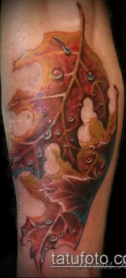 дубовые листья тату №181 — классный вариант рисунка, который легко можно использовать для преобразования и нанесения как листья дуба тату