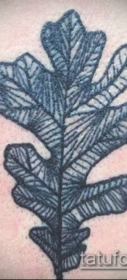 дубовые листья тату №849 — прикольный вариант рисунка, который удачно можно использовать для переработки и нанесения как дубовые листья тату хной