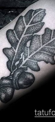 дубовые листья тату №2 — достойный вариант рисунка, который легко можно использовать для доработки и нанесения как листья дуба тату