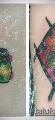 дубовые листья тату №631 — уникальный вариант рисунка, который легко можно использовать для доработки и нанесения как листья дуба тату