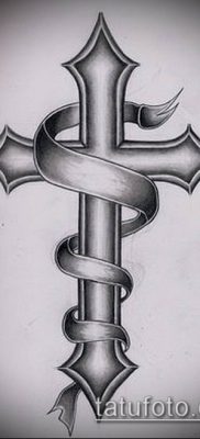 латинский крест тату №435 — классный вариант рисунка, который удачно можно использовать для переделки и нанесения как латинский крест тату на руке