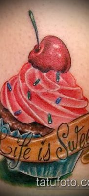 фото тату ПИРОЖНОЕ (Body tattoo cake) (значение) — пример рисунка — 023 tatufoto.com