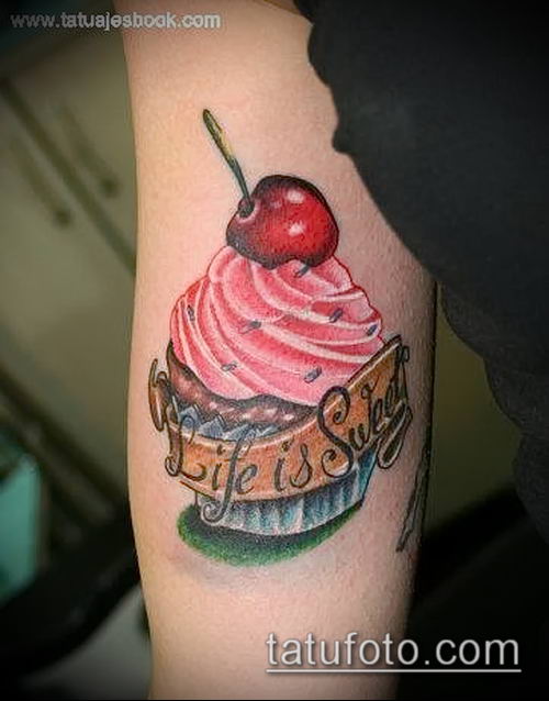 фото тату ПИРОЖНОЕ (Body tattoo cake) (значение) - пример рисунка - 057 tatufoto.com