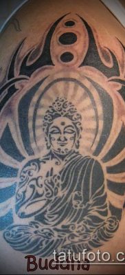тату буддийские №110 — достойный вариант рисунка, который удачно можно использовать для доработки и нанесения как тату буддийские молитвы