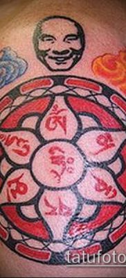 тату буддийские №972 — крутой вариант рисунка, который успешно можно использовать для переработки и нанесения как тату буддийские мантры