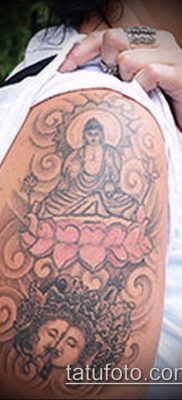 тату буддийские №449 — эксклюзивный вариант рисунка, который хорошо можно использовать для преобразования и нанесения как тату буддизм на руке