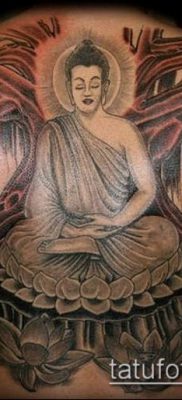 тату буддийские №489 — крутой вариант рисунка, который успешно можно использовать для доработки и нанесения как тату буддийские надписи