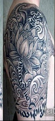 тату буддийские №914 — прикольный вариант рисунка, который удачно можно использовать для доработки и нанесения как тату в буддийском стиле