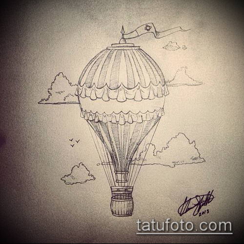 фото тату воздушный шар (Balloon tattoo) (значение) — пример рисунка — 113 tatufoto.com