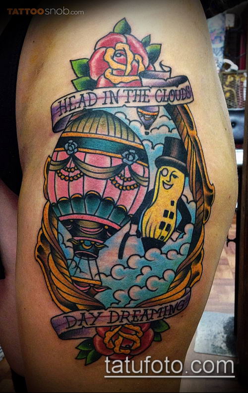 фото тату воздушный шар (Balloon tattoo) (значение) — пример рисунка — 114 tatufoto.com