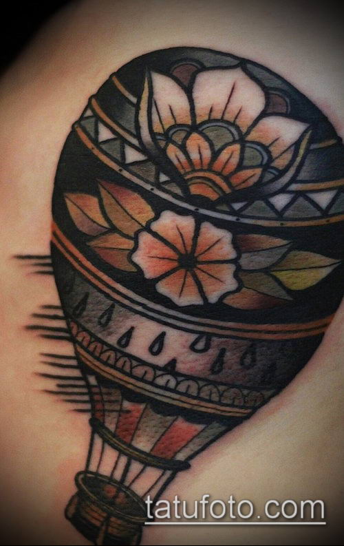 фото тату воздушный шар (Balloon tattoo) (значение) — пример рисунка — 115 tatufoto.com