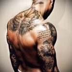 тату для мужчин №450 - крутой вариант рисунка, который легко можно использовать для доработки и нанесения как Men's tattoos