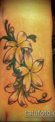 тату жасмин №407 — эксклюзивный вариант рисунка, который успешно можно использовать для доработки и нанесения как Tattoo jasmine