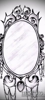 тату зеркало №51 — достойный вариант рисунка, который хорошо можно использовать для переработки и нанесения как тату зеркало с розами