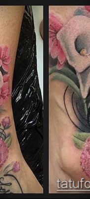 тату каллы №171 — интересный вариант рисунка, который удачно можно использовать для переделки и нанесения как Tattoo calla