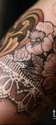 тату кружева №671 — эксклюзивный вариант рисунка, который хорошо можно использовать для переделки и нанесения как тату роза и кружева