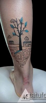тату лабиринт №521 — прикольный вариант рисунка, который легко можно использовать для переделки и нанесения как Tattoo labyrinth