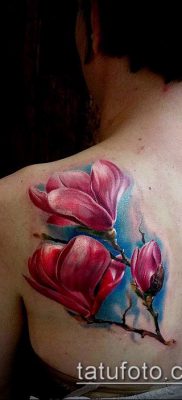 тату магнолия №124 — классный вариант рисунка, который легко можно использовать для доработки и нанесения как Magnolia tattoo