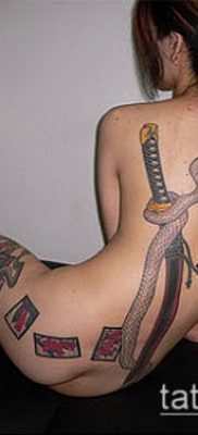 тату меч и змея №330 — прикольный вариант рисунка, который легко можно использовать для переработки и нанесения как Tattoo sword and snake