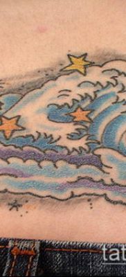 тату облака №355 — эксклюзивный вариант рисунка, который легко можно использовать для преобразования и нанесения как тату облака тучи