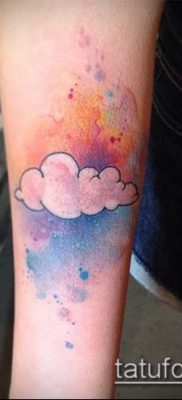тату облака №40 — интересный вариант рисунка, который легко можно использовать для доработки и нанесения как тату облака и звезды