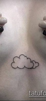 тату облака №120 — эксклюзивный вариант рисунка, который хорошо можно использовать для переделки и нанесения как тату череп в облаке
