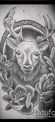 фото тату олень с рогами (tattoo) (значение) — пример рисунка — 006 tatufoto.com