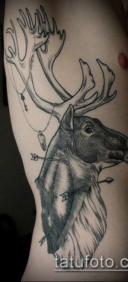 фото тату олень с рогами (tattoo) (значение) — пример рисунка — 007 tatufoto.com