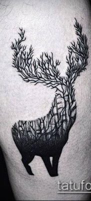 фото тату олень с рогами (tattoo) (значение) — пример рисунка — 020 tatufoto.com