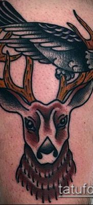 фото тату олень с рогами (tattoo) (значение) — пример рисунка — 026 tatufoto.com