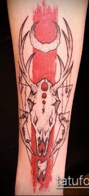 фото тату олень с рогами (tattoo) (значение) — пример рисунка — 032 tatufoto.com