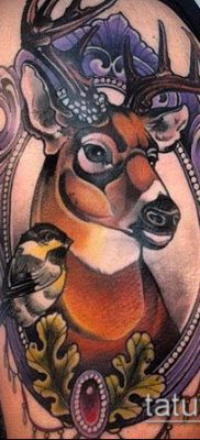 фото тату олень с рогами (tattoo) (значение) — пример рисунка — 043 tatufoto.com