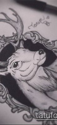 фото тату олень с рогами (tattoo) (значение) — пример рисунка — 054 tatufoto.com