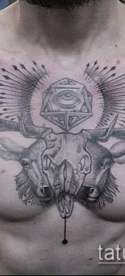 фото тату олень с рогами (tattoo) (значение) — пример рисунка — 059 tatufoto.com