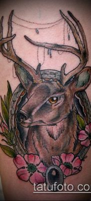 фото тату олень с рогами (tattoo) (значение) — пример рисунка — 070 tatufoto.com