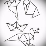 тату оригами №674 - достойный вариант рисунка, который хорошо можно использовать для переработки и нанесения как тату оригами на запястье